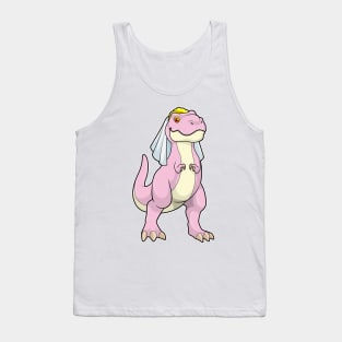 Dinosaur as Bride at Wedding with Veil Tank Top